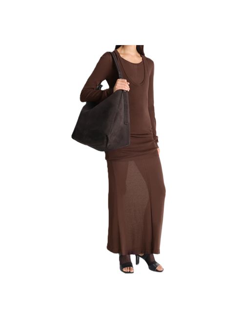 BELTED HOBO BAG IN SUEDE LEATHERSuede Leather Lemaire | BG0189 LL0125BR007 EBONYBROWN